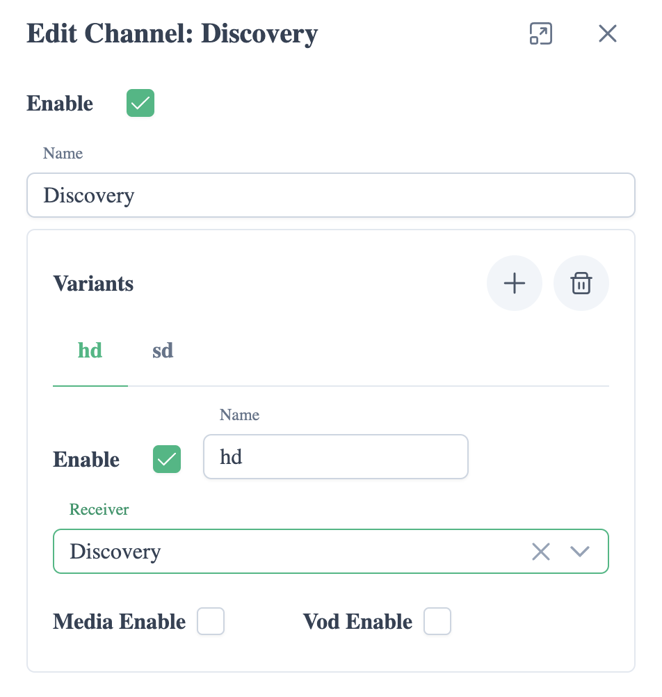 Channel Variants