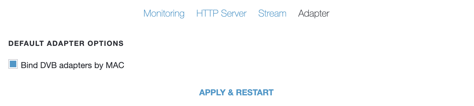 Opciones Predeterminadas de Adaptador
