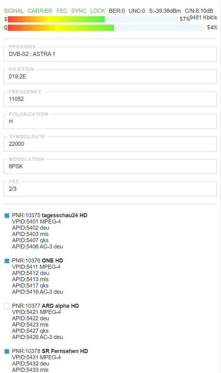 Scan configured adapter