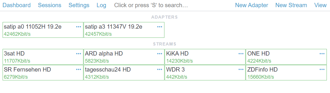 SAT>IP Dashboard