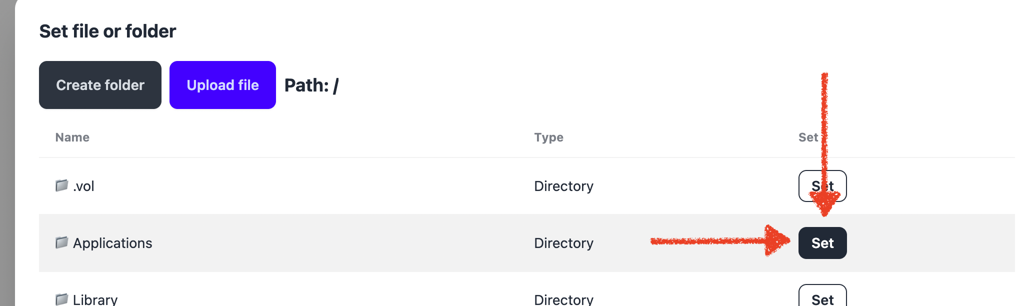Confirm the selection by clicking